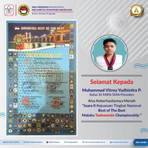 Siswa SMA Presiden sabet Juara II dalam kejuaraan tingkat nasional, Best of The Best Maluku Taekwondo Championship