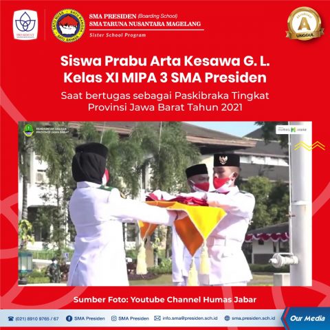Siswa Prabu Sukses Kibarkan Bendera Merah Putih – Paskibraka Tingkat Prov. Jawa Barat
