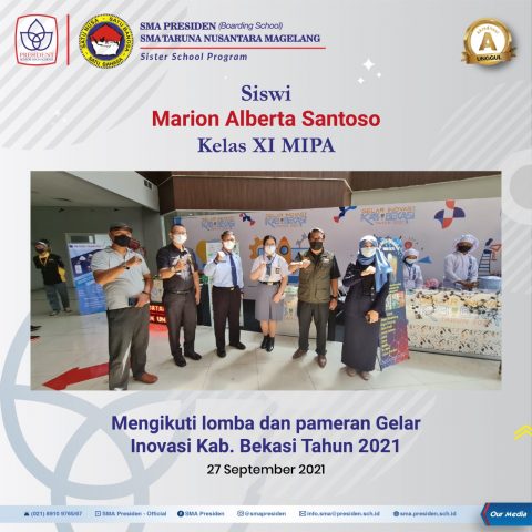 Peserta didik SMA Presiden dalam mengikuti lomba dan pameran Gelar Inovasi Kabupaten Bekasi Tahun 2021