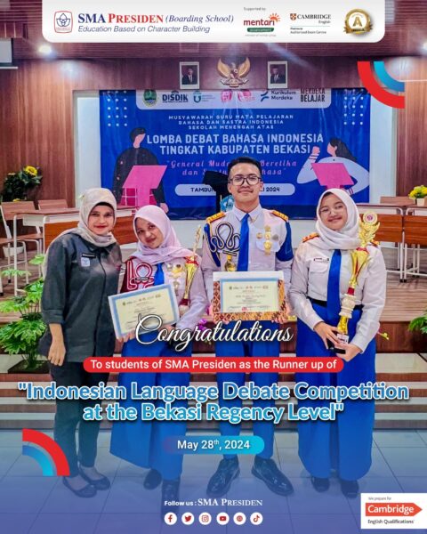 SMA Presiden Students Achieve Runner-Up at Indonesian Language Debate