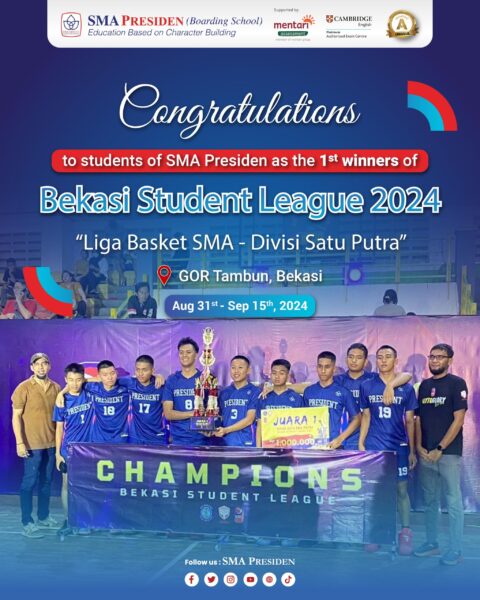 SMA Presiden Basketball Team Crowned Champions of Bekasi Student League 2024