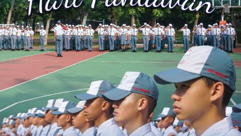 Flag raising ceremony in commemorating “Hari Pahlawan”