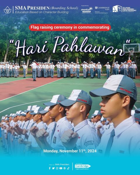 Flag raising ceremony in commemorating “Hari Pahlawan”